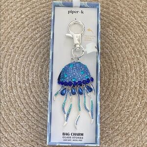 Piper K Blue Jellyfish Bag Charm